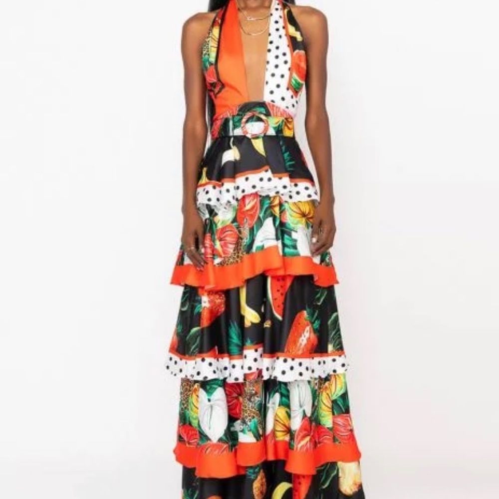 Tropical halter dress